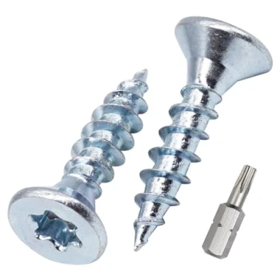 Imagen de SKIR&#039;CO (100 unidades) tornillos para madera de acero galvanizado 4,5 x 20 mm, cabeza Torx, avellanada, aglomerado, totalmente roscados
