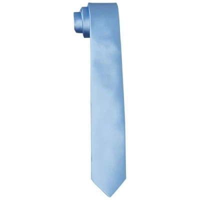 Imagen de DonDon corbatas para hombres hechas a mano aspecto seda 6 cm Azul claro