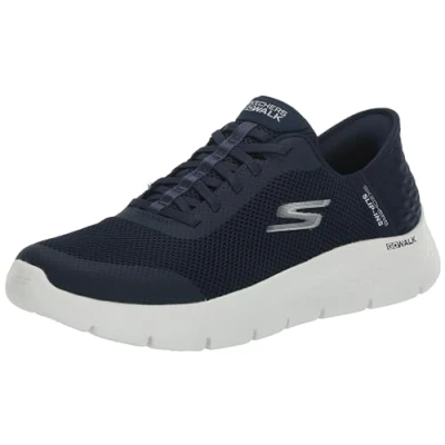 Imagen de Skechers, Grand Entry, Zapatillas sin cordones para mujer Go Walk Flex, Azul marino/Blanco, 9.5 Wide