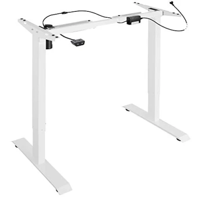 Imagen de tectake® Estructura para Mesa Elevable Eléctrica, Altura Ajustable, Movimientos Suaves, Anchura Variable, Acero, Escritorio Elevable, de Oficina, Escritorio, Silencioso Blanco