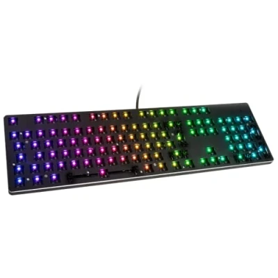 Imagen de Glorious gaming GMMK Full Size 100%, Barebones (solo carcasa) Teclado mecánico, RGB por tecla, hot swap y personalizable, distribuciones internacional / ISO Negro