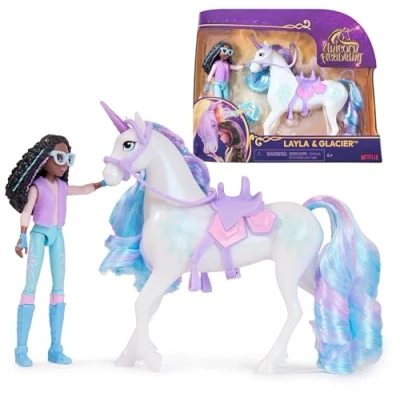 Imagen de UNICORN ACADEMY Pack Academia Unicornio: Muñeca Layla + Unicornio Glacier &#039;Glaciar&#039; Accesorios 6066849 Muñecas para Niñas Juguetes Niña 4 años Regalo Unicornios