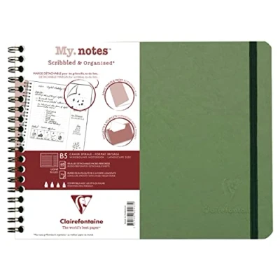 Imagen de Clairefontaine 782463C Age Bag My.Notes cahier reliure intégrale à marge détachable 25x19cm 120p détach. ligné vert