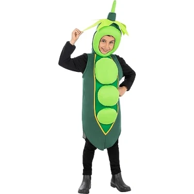 Imagen de Funidelia Disfraz de guisante para niño y niña Comida, Bebida, Original Divertido niños divertidos accesorios Fiestas, Carnaval Halloween Talla 3 6 años Verde