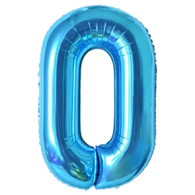 Imagen de Globos de Cumpleãnos 0,101 CM Blu Globo Numeros Gigantes Grandes Decoracion,Globo Numero 0,Globos Niño Niña Adultos,Vuelan con Helio