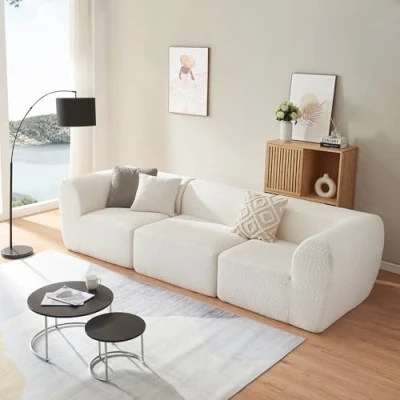 Imagen de Sofá modular hurvas de 3 plazas bouclé