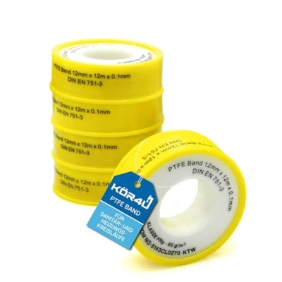 Imagen de 5 cintas de teflón DVGW para gas y agua PTFE cinta selladora rosca kör4u