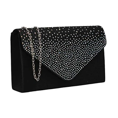 Imagen de SwankySwans Abby Diamante estilo sobre para mujer, color Negro, Talla única