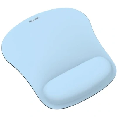 Imagen de TECKNET Alfombrilla Ratón con Reposamuñecas, Gaming Mouse Pad Ergonómica Apoyo, Espuma Viscoelástica, Tacto Agradable &amp; Impermeable, Alfombra Raton Cojín, Base de Goma no Deslizante