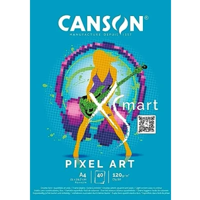 Imagen de CANSON XSmart, Papel de dibujo Blanco, Liso, 120gsm, Bloc encolado por lado largo, A4 21x29,7cm, 40 hojas