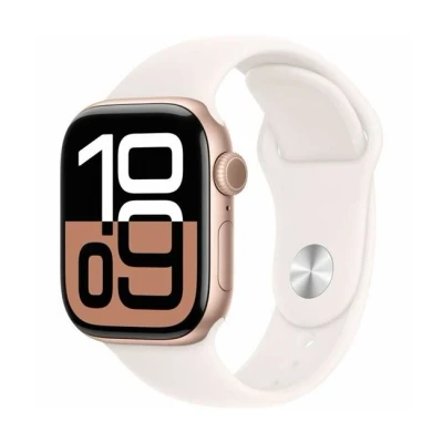 Imagen de Apple Watch Series 10 42mm Oro (Correa Silicona Rosa S/M)