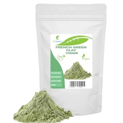 Imagen de Arcilla verde francesa 100 gr mascarillas faciales caseras, corporales, capilares, peelings y exfoliantes suaves, elaboración de jabón, antienvejecimiento