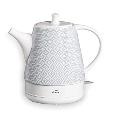 Imagen de Lacor 69289 Hervidor de Agua Gala Grey, Blanco/Azul, 1L, Cerámica, 1&#039;00 l