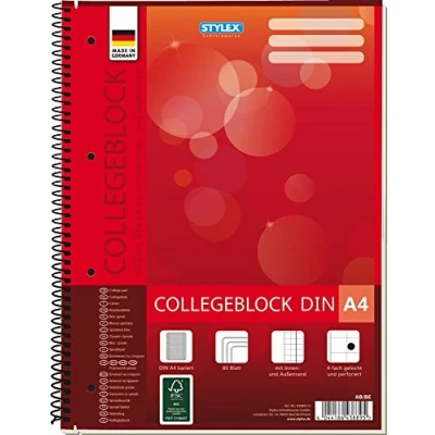 Imagen de Stylex espiral Staufen Libreta escolar A4, 80 hojas cuadriculadas)