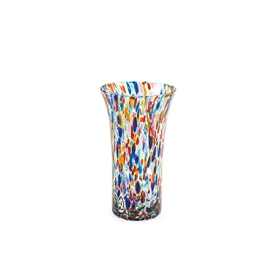 Imagen de H&amp;h vaso veneziano in vetro svasato decorato cm 21