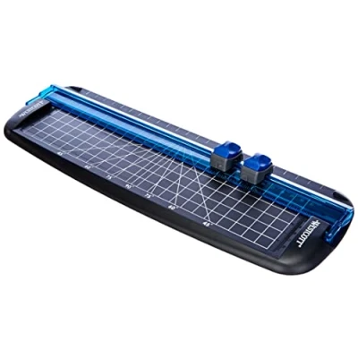 Imagen de Westcott 15804 00 Guillotina para papel, longitud de corte 30 cm Con estándar y pliegue la hoja, negro/azul