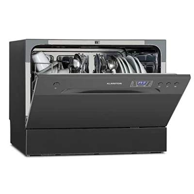 Imagen de Klarstein Mini Lavavajillas Silencioso de Sobremesa y Encimera, 6 Cubiertos para Cocina, sin Instalación, con Programas, Compacto Casa, Fácil Instalar