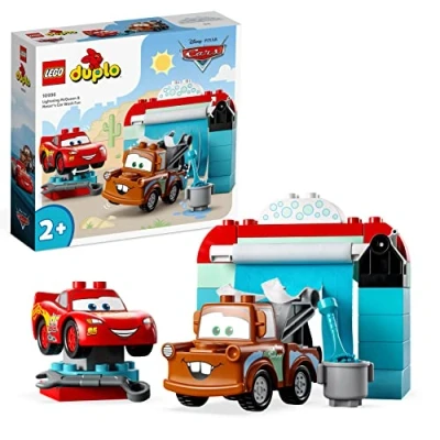 Imagen de LEGO Duplo Disney y Pixar Cars Diversión en el Autolavado con Rayo Mcqueen Mate, Personajes Película, Lavadero 2 Coches de Juguete para Construir 10996