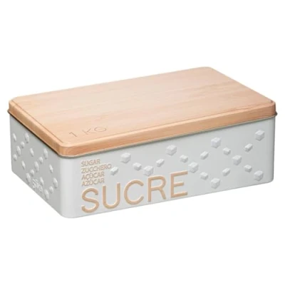 Imagen de 5five caja metálica para terrones de azúcar &quot;scandinavian nature&quot; blanca