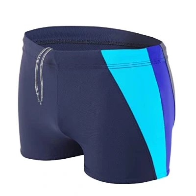 Imagen de Aquarti Bañador Deportivo para Hombre Tipo Boxer, Azul Oscuro/Azul Brillante/Turquesa, XL