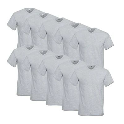 Imagen de Fruit of the Loom Camiseta Valueweight de Cuello en V para Hombre (10 Unidades), Gris, XXL