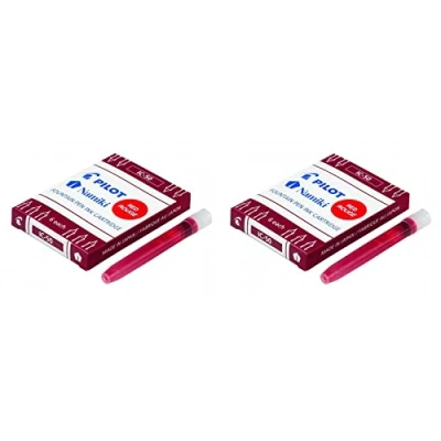 Imagen de PILOT Namiki IC 50 Juego de 2 cartuchos tinta para bolígrafo Capless (6 unidades), color rojo