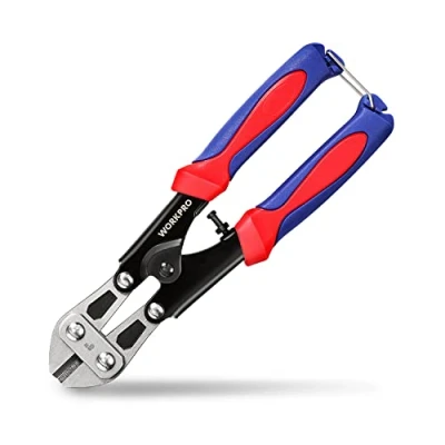 Imagen de WORKPRO Mini cortador de pernos 210 mm, cable alambre Cr V, cortaúñas resorte con mango antideslizante suave