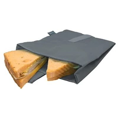 Imagen de NERTHUS FIH 870 Bolsa para Sandwich XL Reutilizable Negro, ecológica, Adaptable, facil de Limpiar y Apta Lavadora