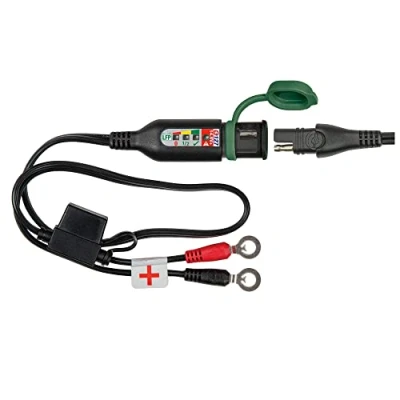 Imagen de Optimate TecMate Monitor O 127, Cable de batería Deportes Motor Permanente con del Sistema Carga/Estado la Integrado para baterías Litio 12.8 y 13.2 V