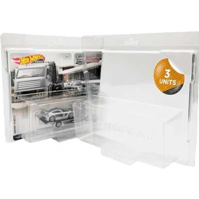 Imagen de Friki Monkey Hot Wheels Protector Pack para Coches en Miniatura Team Transport. Blister Transparente Modelos Transport Escala 1:64. (3 Unidades) (Team Transport)
