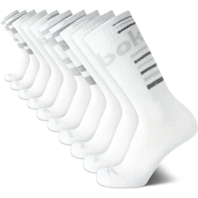 Imagen de Reebok Men&#039;s Athletic Performance Cushion Crew Socks With Moisture Control (10 Pack), Size 6 12.5, White