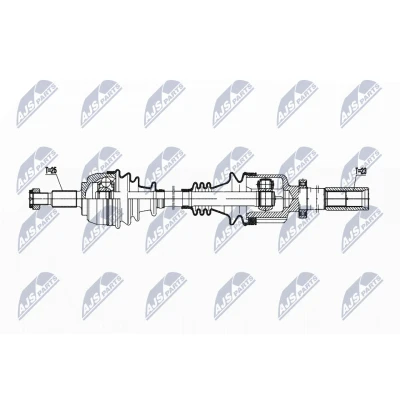 Imagen de NTY NPW RE 199 Árbol de transmisión Eje delantero, derecha 807 Automática, 4 vel.