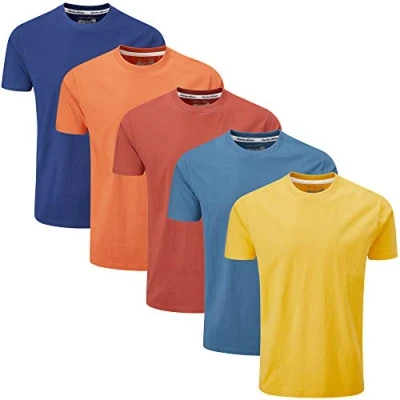 Imagen de Charles Wilson Paquete 5 Camisetas Cuello Redondo Lisas (XX Large, Orange Sunset)