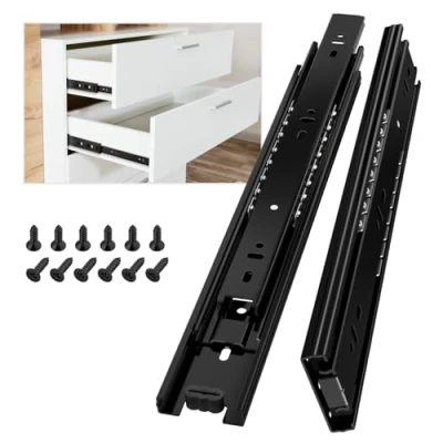 Imagen de AOLISHENG Guias Correderas Para Cajones 300mm Rieles Extensión Completa 45KG Capacidad Carga Guías Laterales Con Rodamiento de Bolas 1 par (2 piezas)