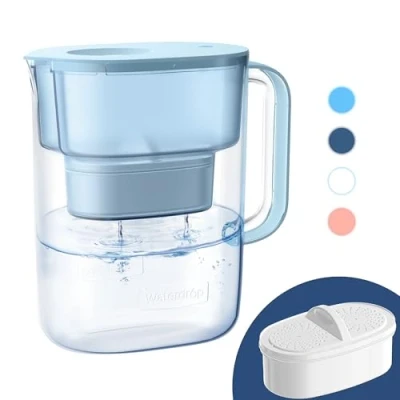 Imagen de Waterdrop Lucid NSF Certificada Jarra Filtrante de Agua 3.5L con Filtro 1x90 Días, Reduce el Plomo, Flúor, Cloro y Más, sin BPA, Azul (Filtro Repuesto: WD PF 01A Plus)
