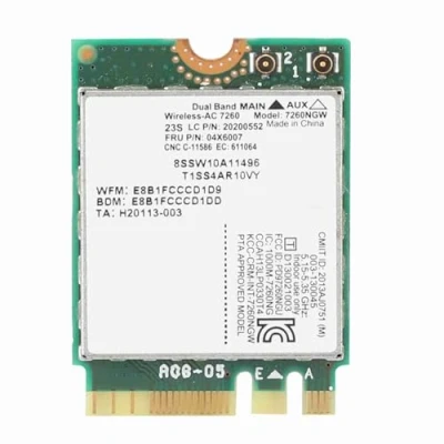 Imagen de ASHATA Tarjeta de Red Dual, inalámbrica 2.4G / 5G para Intel 7260 AC 867Mbps Especial ThinkPad, WiFi Doble frecuencia con Interfaz NGFF M2