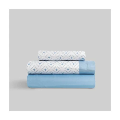 Imagen de Donegal Collections Juego de Sabanas 3 Piezas Cama 105 105x190/200 Ropa Incluye Sabana Bajera, Encimera y Funda Almohada Microfibra Extra Suave Tevi Azul