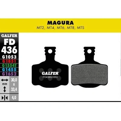 Imagen de GALFER Bike Road Brake Pad MAGURA MT2 4 6 8, Adultos Unisex, Negro, ESTANDAR