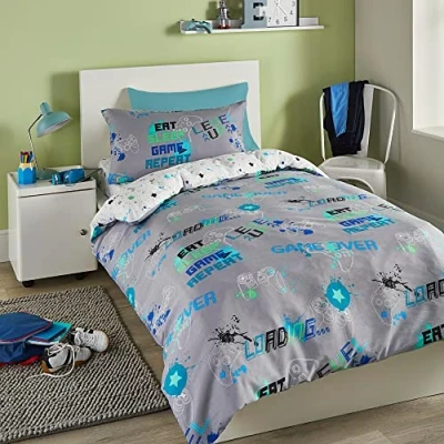 Imagen de Bedlam Juego de Funda nórdica para Cama Individual, Color Gris