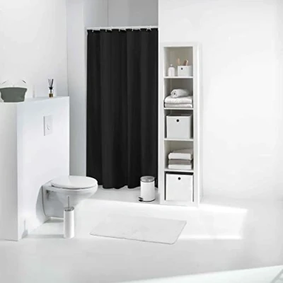 Imagen de Douceur d&#039;Interieur 1 Cortina de Ducha Material PEVA 180 x 200 cm, Estaño, Negro