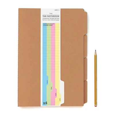 Imagen de Suck UK Cuaderno A4 con pestañas planificador de revisiones divisores Suministros escolares y accesorios oficina lista tareas o semanal Paquete 4