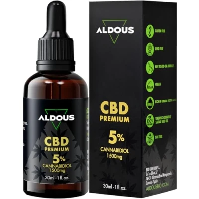 Imagen de Auténtico Aceite CBD Oil 5% 30ml 1500mg de Cannabidiol Cáñamo Bio enriquecido con 1200 gotas Hemp 0% THC