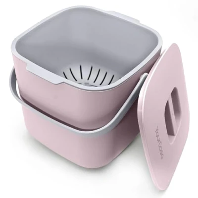 Imagen de YourCasa® Cubo de Basura Cocina 7L para la orgánica Diaria en lavavajillas Resistente a los olores con tamiz Acero Reciclaje