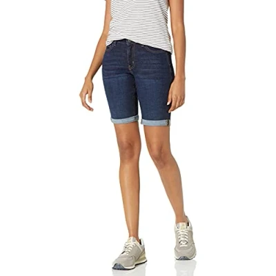 Imagen de Amazon Essentials Bermudas De Tela Vaquera Corte Ajustado 23 cm Mujer, Lavado Oscuro, 44