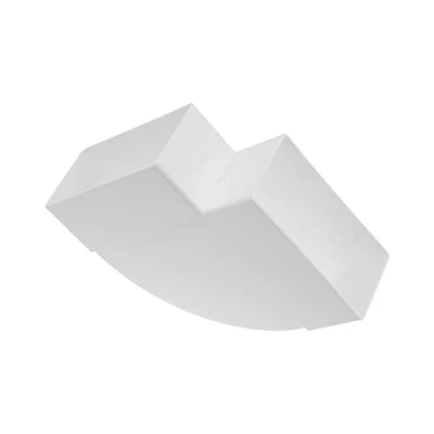 Imagen de 110 x 55 mm / 11 5,5 cm Codo de conducto rectangular horizontal para conexión tuberías, ángulo: 90, sistema ventilación, calefacción, refrigeración, elemento ventilación espacios