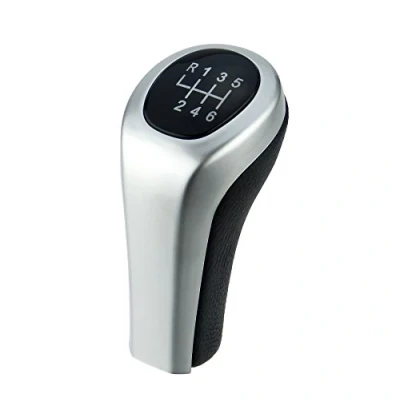 Imagen de L &amp; P A276 1 pomo para cerradura (piel auténtica piel Palanca de cambios en negro plata con 6 velocidades como Plug Play Notebook