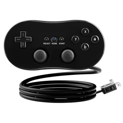 Imagen de OSTENT Mando Clásico con Cable Gamepad Joystick para Nintendo Wii Consola Videojuego color Negro