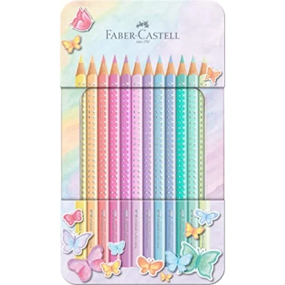 Imagen de Faber Castell 201910 Lápices de colores pastel Sparkle 12 cajas metal, unidades (1 unidad)