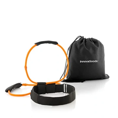 Imagen de InnovaGoods® Cinturón gomas elasticas musculacion, bandas Elásticas de musculacion x2 40 lb/18 kg, Correas Ajustables con Velcro, fitness para Glúteos, Abdominales y Piernas.