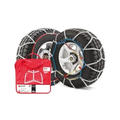 Imagen de SNOVIT 4x4 Talla 450. Cadena de Nieve Metálica 16mm 4x4, Furgoneta y Camión. Certificación ÖNORM EN 16662 1. Set 2 Uds.